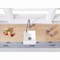 Gourmetier Solid Surface Undermount 15" Square Sgl Bowl Bar Sink W/ Drain, Wht GKUSA15158 - alternate 5